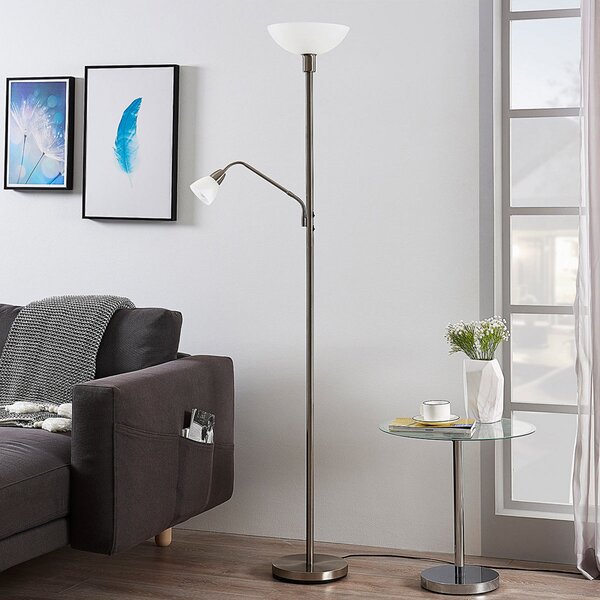 Lampada da terra Lindby, Jost, Grigio, Soggiorno, Metallo, Moderno