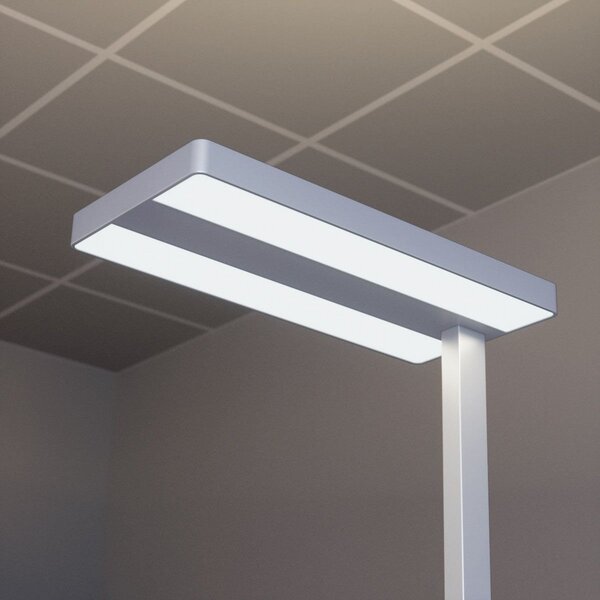 Lampada da terra Arcchio, Logan Neo, dimmerabile, Metallizzato, Studio / Ufficio, Alluminio, Moderno