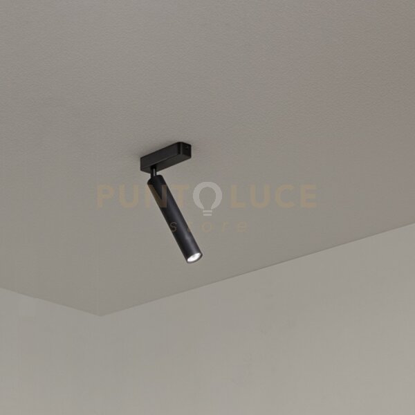 Faretto in alluminio colore nero opaco bambù led 10w 1120lm 3000k c