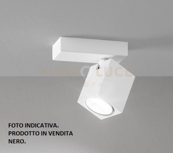 Faretto in alluminio colore nero oddy 1 luce attacco gu10 orientab