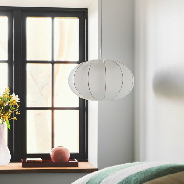Lampada a sospensione Nordlux, Aeron, dimmerabile, Bianco, Camera da letto, Tessuto / Tessile