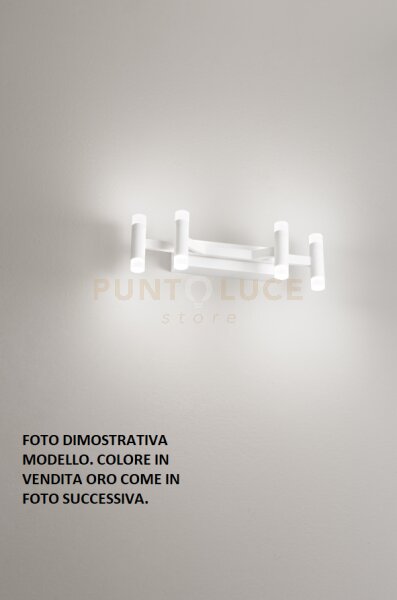 Applique in metallo e alluminio oro candles led 24w 3000k cri?80 2