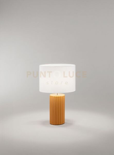 Lampada da tavolo arancione opaco paralume bianco tribale 1 luce a