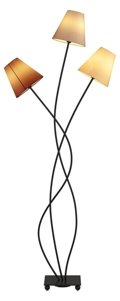Lampada da terra Lindby, Melis, Grigio, Soggiorno, Tessuto / Tessile, Moderno