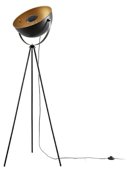 Lampada da terra Lindby, Meline, Nero, Soggiorno, Metallo, Moderno