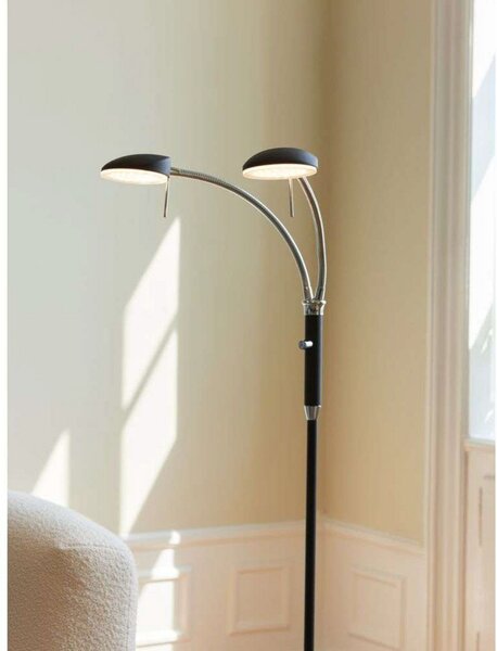 Lampada da terra Halo Design, dimmerabile, Nero, Soggiorno, Metallo