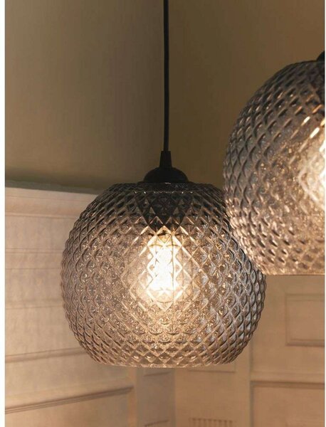 Lampada a sospensione Halo Design, Grigio, Sala da pranzo, Vetro