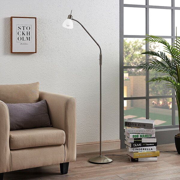 Lampada da terra Lindby, Gwendolin, Metallizzato, Soggiorno, Metallo, Moderno