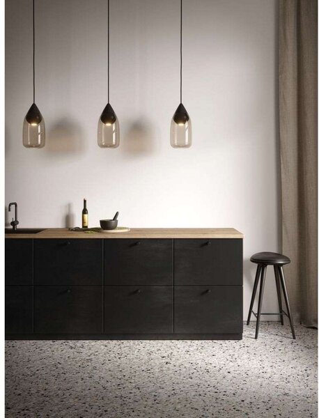 Lampada a sospensione MATER, Nero, Soggiorno, Vetro
