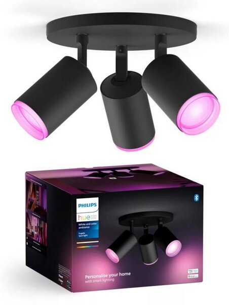 Philips Hue FUGATO 3xGU10/4,2W LED RGBW dimmerabile nero 230V