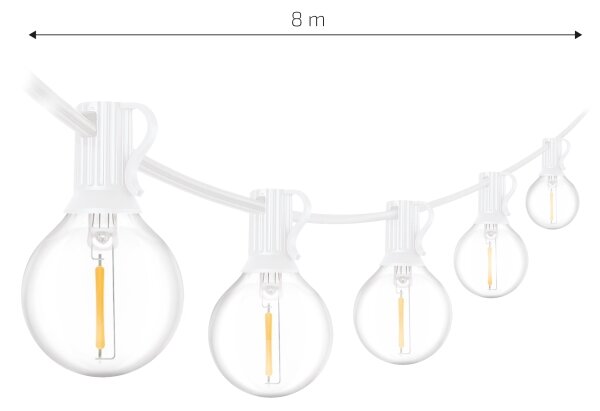 Brilagi - Catena luminosa decorativa LED da esterno GIRLANDA 10xE12 8 m bianco IP44 luce bianca calda