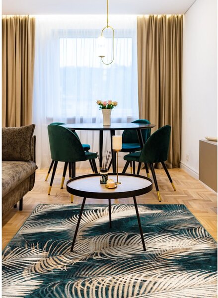 Tappeto in lana color petrolio 133x180 cm Areca - Agnella