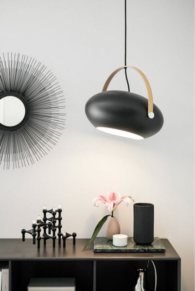 Lampada a sospensione Halo Design, Nero, Sala da pranzo, Vetro