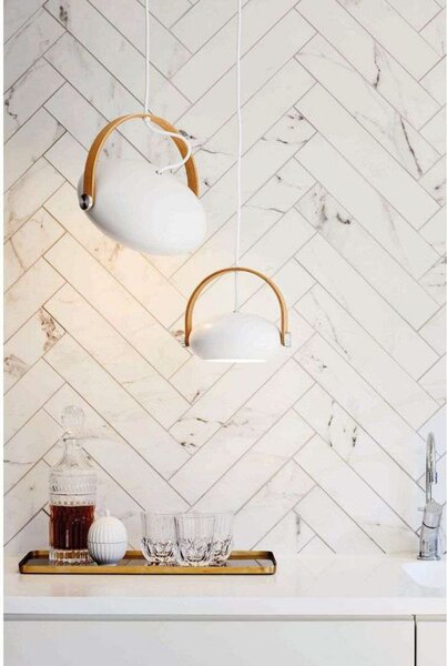 Lampada a sospensione Halo Design, Bianco, Sala da pranzo, Vetro