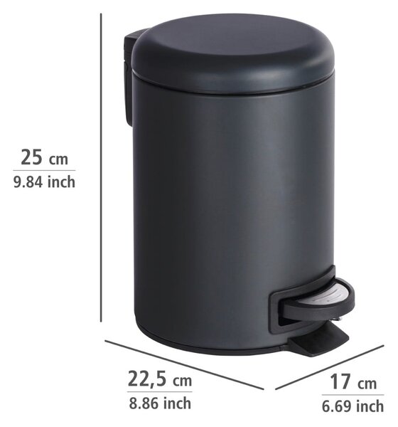 Pattumiera nera , 3 l Leman - Wenko