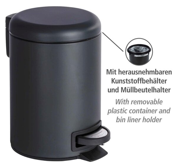 Pattumiera nera , 3 l Leman - Wenko