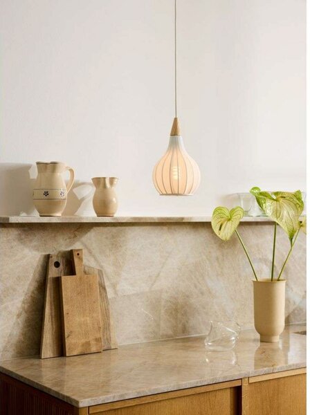 Lampada a sospensione Halo Design, Bianco, Soggiorno, Tessuto / Tessile