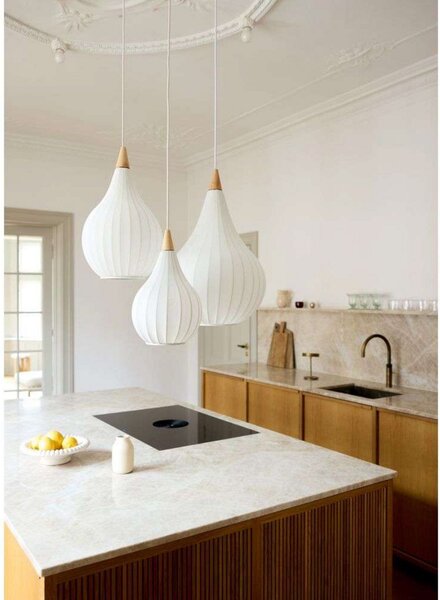 Lampada a sospensione Halo Design, Bianco, Soggiorno, Tessuto / Tessile