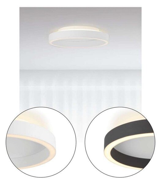 Plafoniera Halo Design, dimmerabile, Bianco, Camera da letto, Plastica