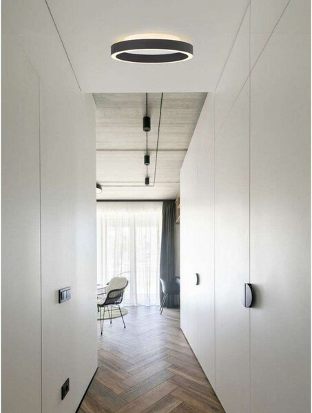 Plafoniera Halo Design, dimmerabile, Nero, Camera da letto, Plastica