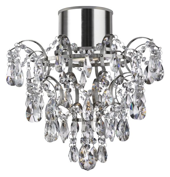 Lampada a Soffitto Classica Bella Acciaio Cromo Vetro 1 Luce Gu10