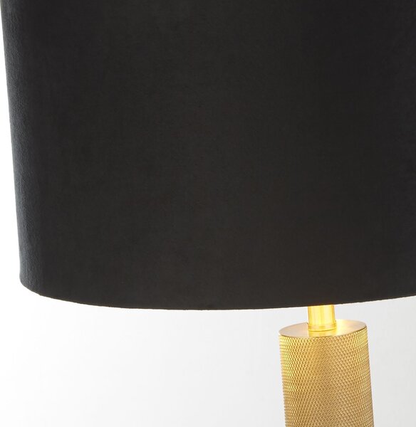 Lampada Da Scrivania Contemporanea Londra Acciaio Ottone Velluto Nero 1 Luce E27