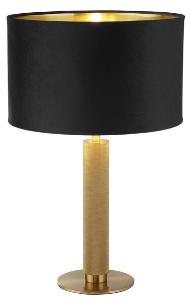 Lampada Da Scrivania Contemporanea Londra Acciaio Ottone Velluto Nero 1 Luce E27