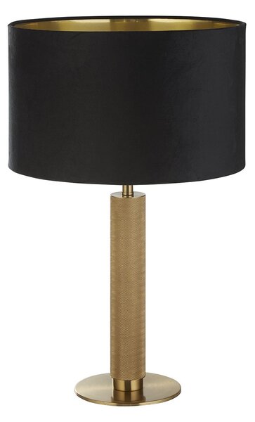 Lampada Da Scrivania Contemporanea Londra Acciaio Ottone Velluto Nero 1 Luce E27