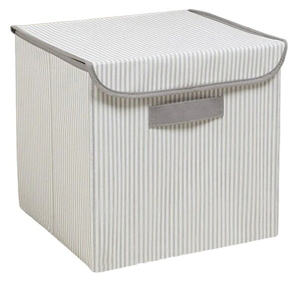 Scatola in tessuto grigio con coperchio 30x30x30 cm - Mioli Decor