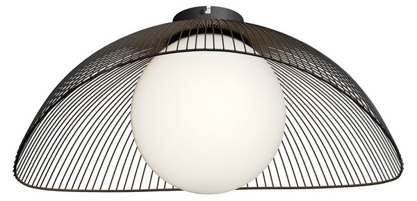 Plafoniera Lindby, Fabronia, dimmerabile, Nero, Soggiorno, Metallo, Moderno