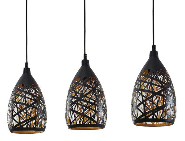 Lampada a sospensione Lindby, Marcello, dimmerabile, Nero, Cucina, Metallo, Moderno