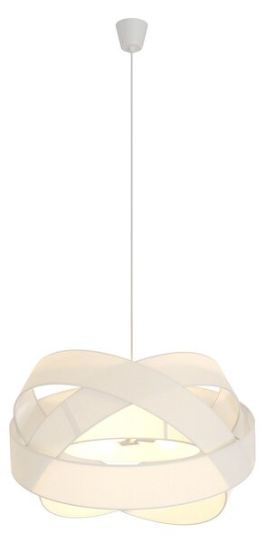 Lampada a sospensione Lindby, Simaria, dimmerabile, Bianco, Soggiorno, Tessuto / Tessile, Moderno