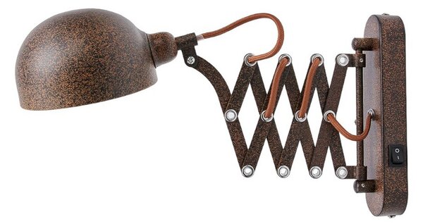 Applique da parete Lindby, Curtis, dimmerabile, Marrone / Ruggine, Soggiorno, Metallo, Campagna / rustico