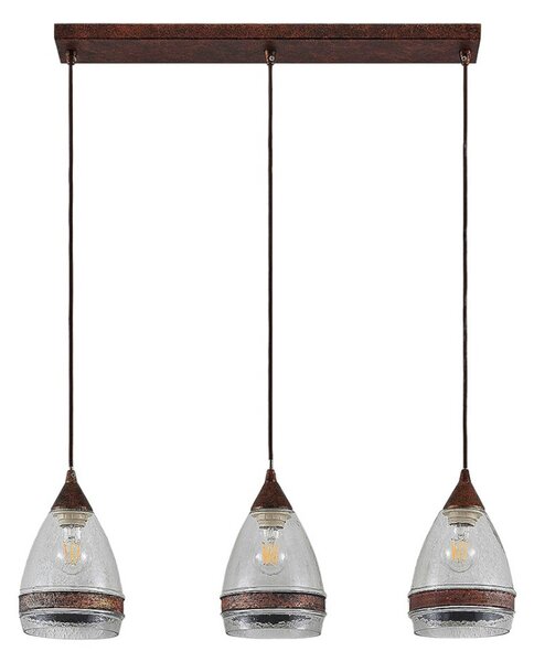 Lampada a sospensione Lindby, Millina, dimmerabile, Marrone / Ruggine, Cucina, Vetro, Antico