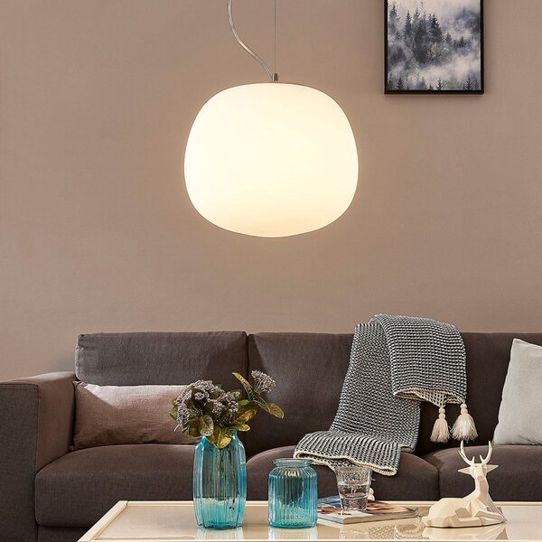Lampada a sospensione Lindby, dimmerabile, Bianco, Cucina, Vetro, Moderno