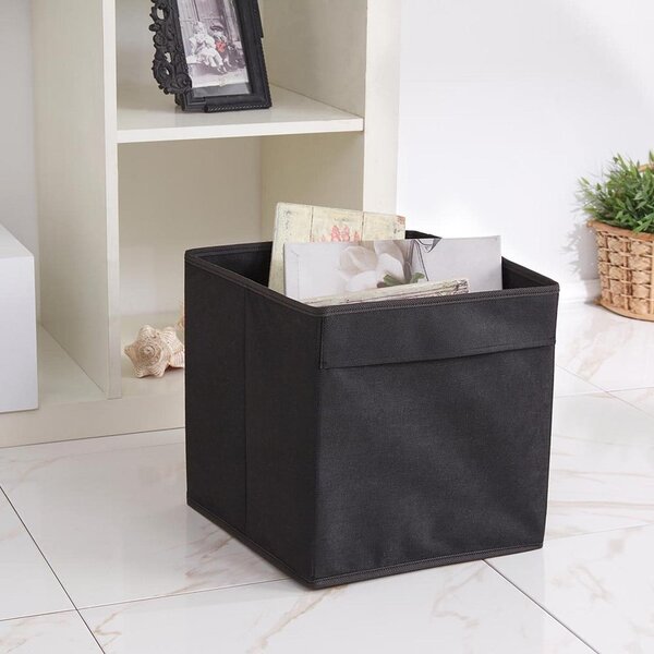 Scatola in tessuto nero 30x30x30 cm - Mioli Decor