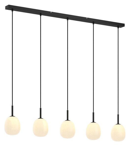 Lampada a sospensione Lindby, Etiena, dimmerabile, Nero, Cucina, Vetro, Moderno