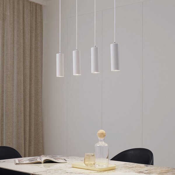 Lampada a sospensione Lindby, Joffrey, dimmerabile, Bianco, Soggiorno, Metallo, Moderno