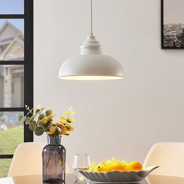 Lampada a sospensione Lindby, Cliona, dimmerabile, Bianco, Soggiorno, Metallo, Vintage