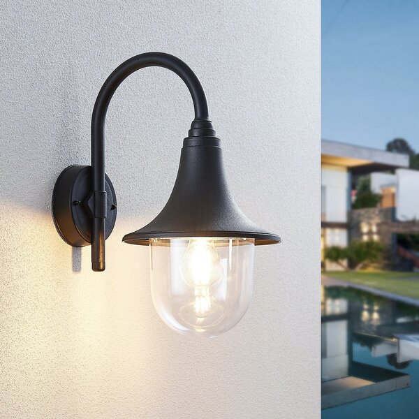 Lampade da esterno Lindby, Nalevi, dimmerabile, Nero, Balcone, Plastica, Moderno