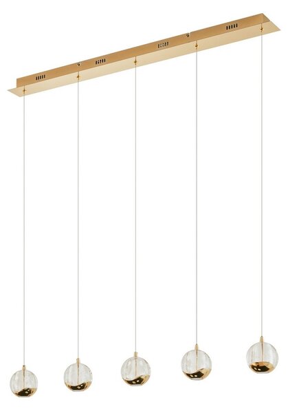 Lampada a sospensione Lucande, Hayley, Trasparente, Soggiorno, Vetro, Moderno
