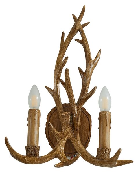 Applique da parete Lindby, Fibi, dimmerabile, Marrone / Ruggine, Soggiorno, Plastica, Campagna / rustico