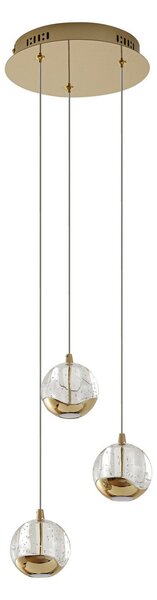 Lampada a sospensione Lucande, Hayley, Trasparente, Soggiorno, Vetro, Moderno