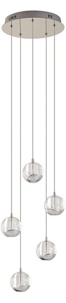 Lampada a sospensione Lucande, Hayley, Trasparente, Soggiorno, Vetro, Moderno