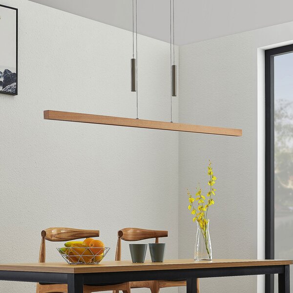 Lampada a sospensione Lucande, Tamlin, dimmerabile, Legno, Soggiorno, Legno, Moderno