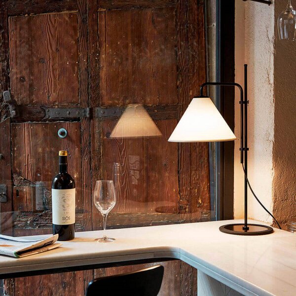 Funiculi Fabric Lampada da Tavolo Nero-Bianco
