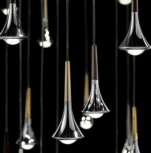 Lampada a sospensione Lodes, Dorato / Ottone, Alluminio