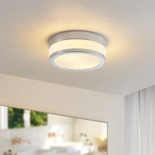 Plafoniera Lindby, Flavi, dimmerabile, Metallizzato, Bagno, Vetro, Moderno