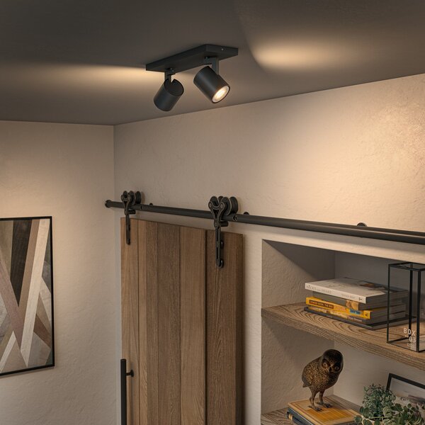 Plafoniera Philips Hue, Philips Hue Runner, dimmerabile, Nero, Soggiorno, Alluminio, Moderno
