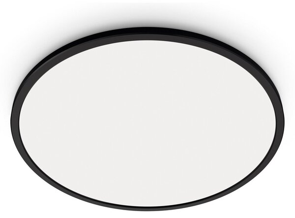 Plafoniera WiZ, SuperSlim, dimmerabile, Nero, Soggiorno, Plastica, Moderno